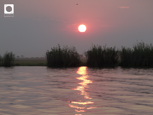チョベ川に沈んで行く夕陽