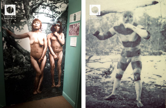 裸族であるヤマナ族。右は成人の際の格好