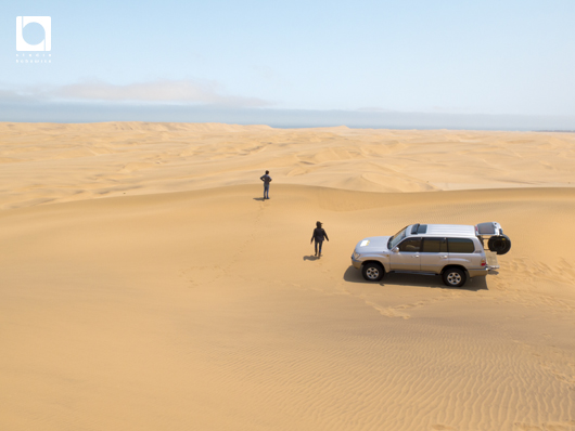 ナミブ砂漠ビュースポットで停車