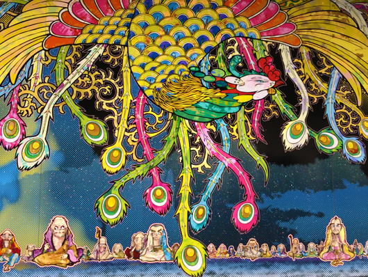 村上隆ポスター『死の山の業火に座禅する二人の羅漢』 新しく 